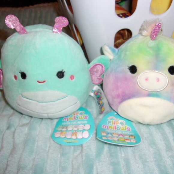 Bundle of 2 small Flip a Mallows New with tags Squishmallow stuffed animals - Picture 1 of 2